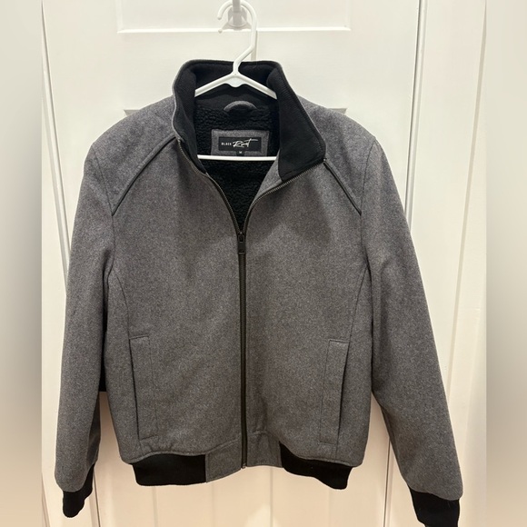 NWT Black Rivet Mens Bomber Jacket Size M Full Zip Fleece Mock Neck - Picture 1 of 8